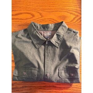 Croft & Barrow Quick Dry Mens 2XB Short Sleeve Button Up Shirt Gray